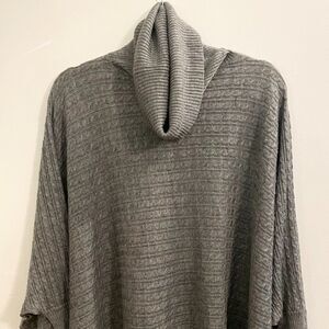 Turtleneck Poncho Sweater Shawl (One Size)